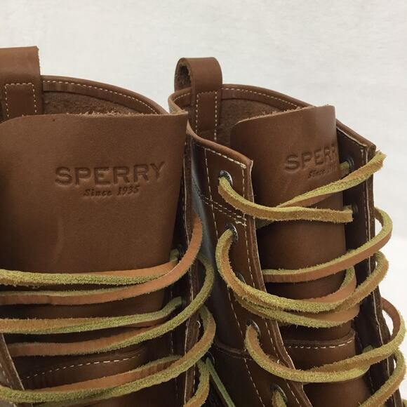 SPERRY Men's Decoy Duck Boots STS13457 Tan/Black Leather top Waterproof Sz 13 M - Picture 7 of 10